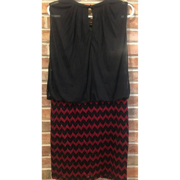 Sleeveless Sz 14 80's Vibe Dress Blouse/Skirt Illusion Loose flow top, form Fit - Picture 5 of 10